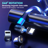 3-In-1 Rotating Magnetic Streamer Data Cable